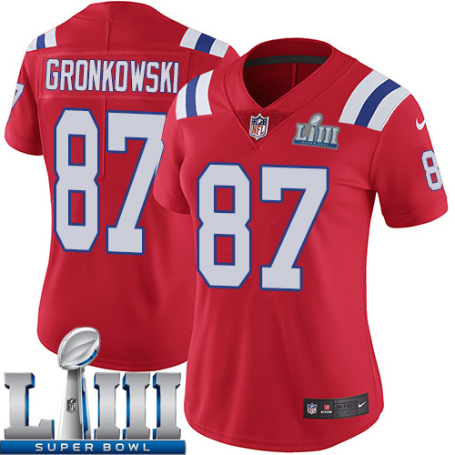 Women New England Patriots #87 Gronkowski red Nike Vapor Untouchable Limited 2019 Super Bowl LIII NFL Jerseys